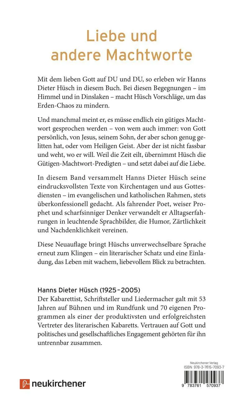 Bild: 9783761570937 | Ein gütiges Machtwort | Alle meine Predigten | Hanns Dieter Hüsch