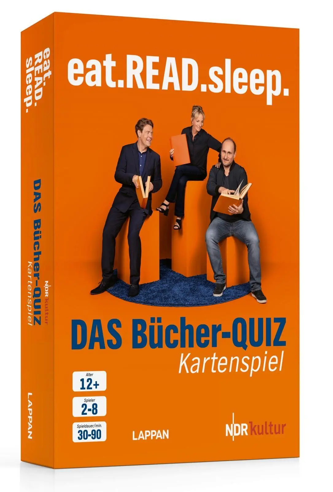 Cover: 4043726501037 | eat.READ.sleep - Das Bücher-Quiz | Kartenspiel | Lappan Verlag | Box
