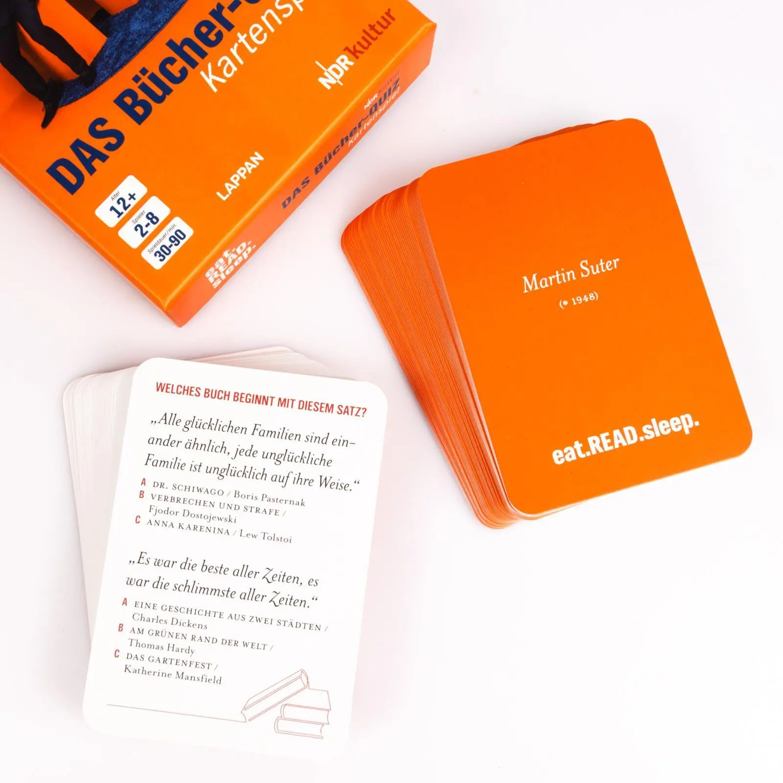 Bild: 4043726501037 | eat.READ.sleep - Das Bücher-Quiz | Kartenspiel | Lappan Verlag | Box