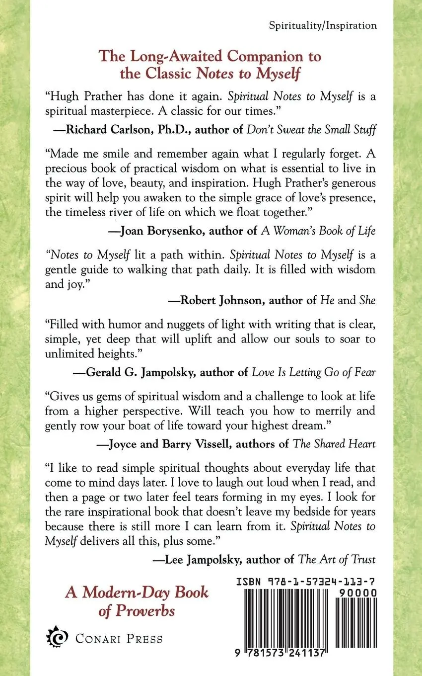 Rückseite: 9781573241137 | Spiritual Notes to Myself | Hugh Prather | Taschenbuch | Englisch