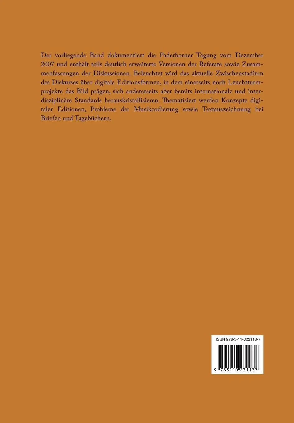 Rückseite: 9783110231137 | Digitale Edition zwischen Experiment und Standardisierung | Buch | VII