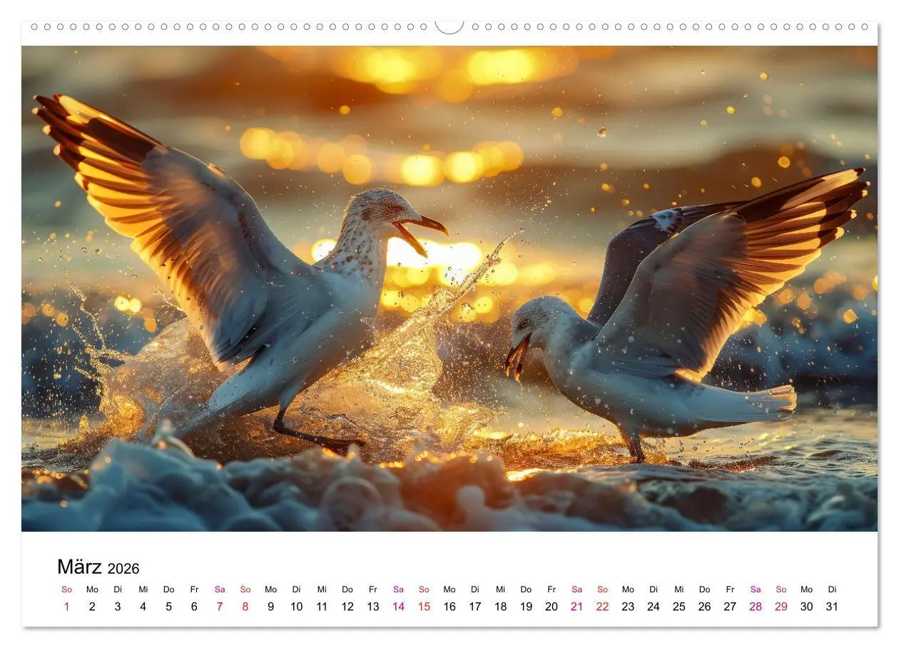 Bild: 9783457381137 | Maritim pur - Möwen (Wandkalender 2026 DIN A2 quer), CALVENDO...