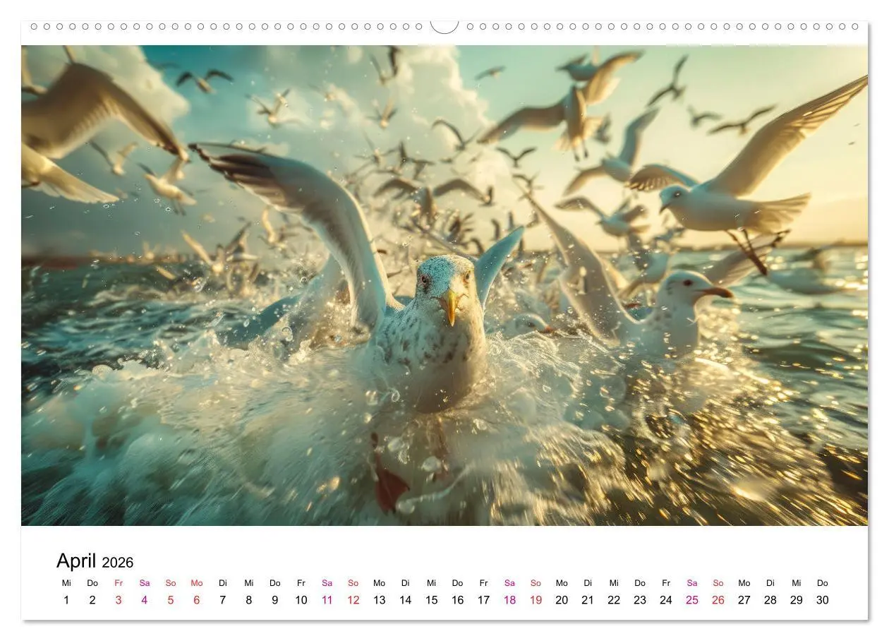 Bild: 9783457381137 | Maritim pur - Möwen (Wandkalender 2026 DIN A2 quer), CALVENDO...