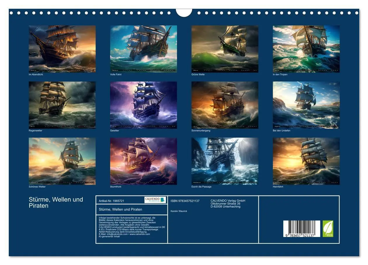 Bild: 9783457521137 | Stürme, Wellen und Piraten (Wandkalender 2026 DIN A3 quer),...