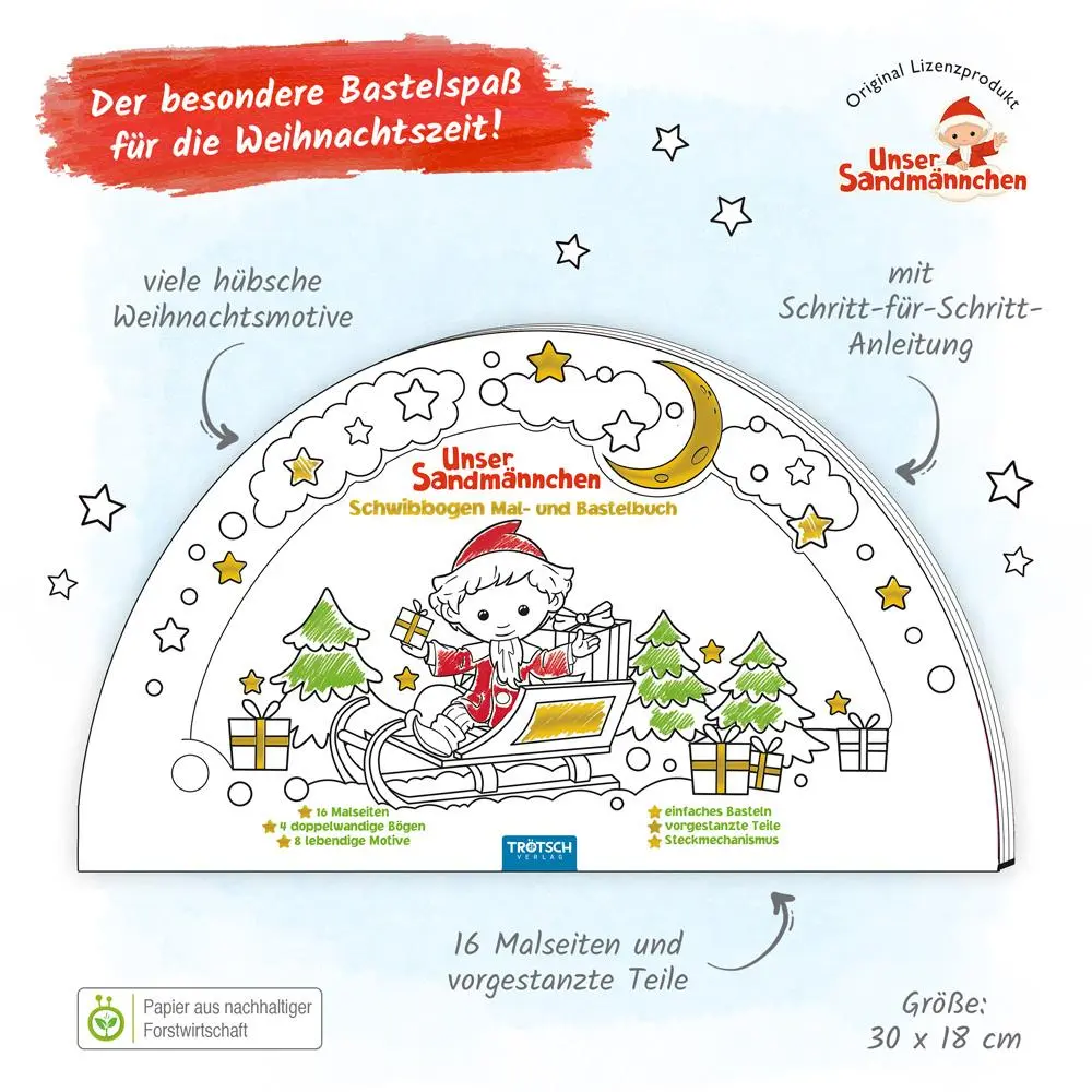Bild: 9783988021137 | Trötsch Unser Sandmännchen Schwibbogen Mal- und Bastelbuch | KG | Buch