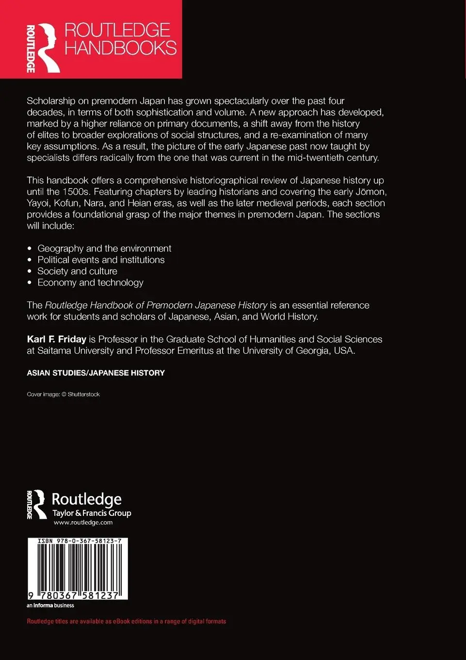 Rückseite: 9780367581237 | Routledge Handbook of Premodern Japanese History | Karl F. Friday