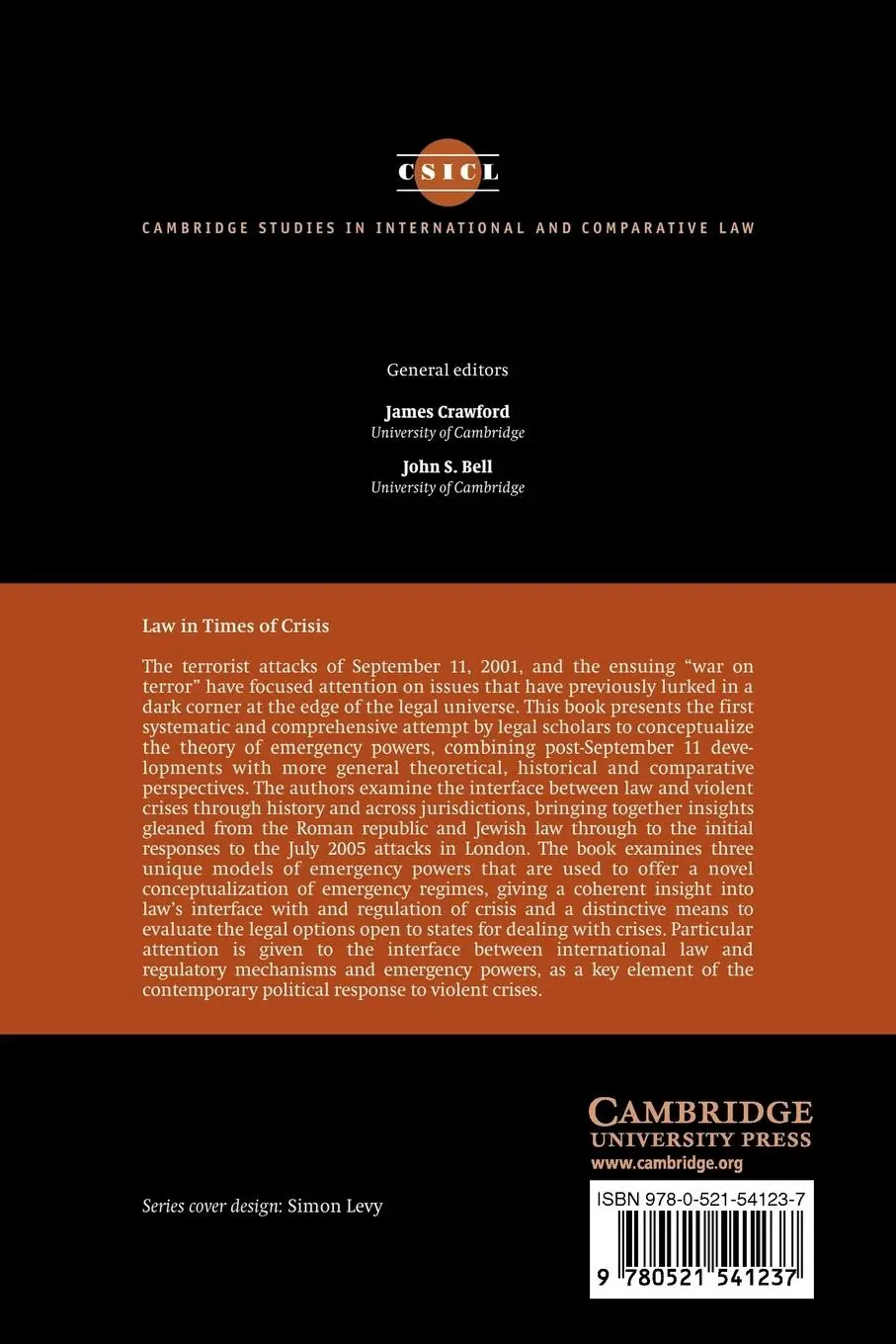 Rückseite: 9780521541237 | Law in Times of Crisis | Emergency Powers in Theory and Practice