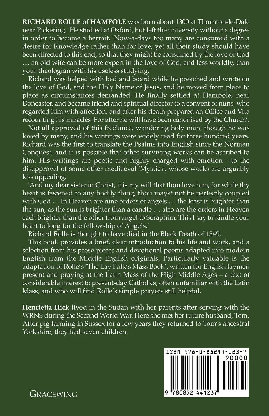 Rückseite: 9780852441237 | The Fellowship of Angels | Richard Rolle | Taschenbuch | Englisch