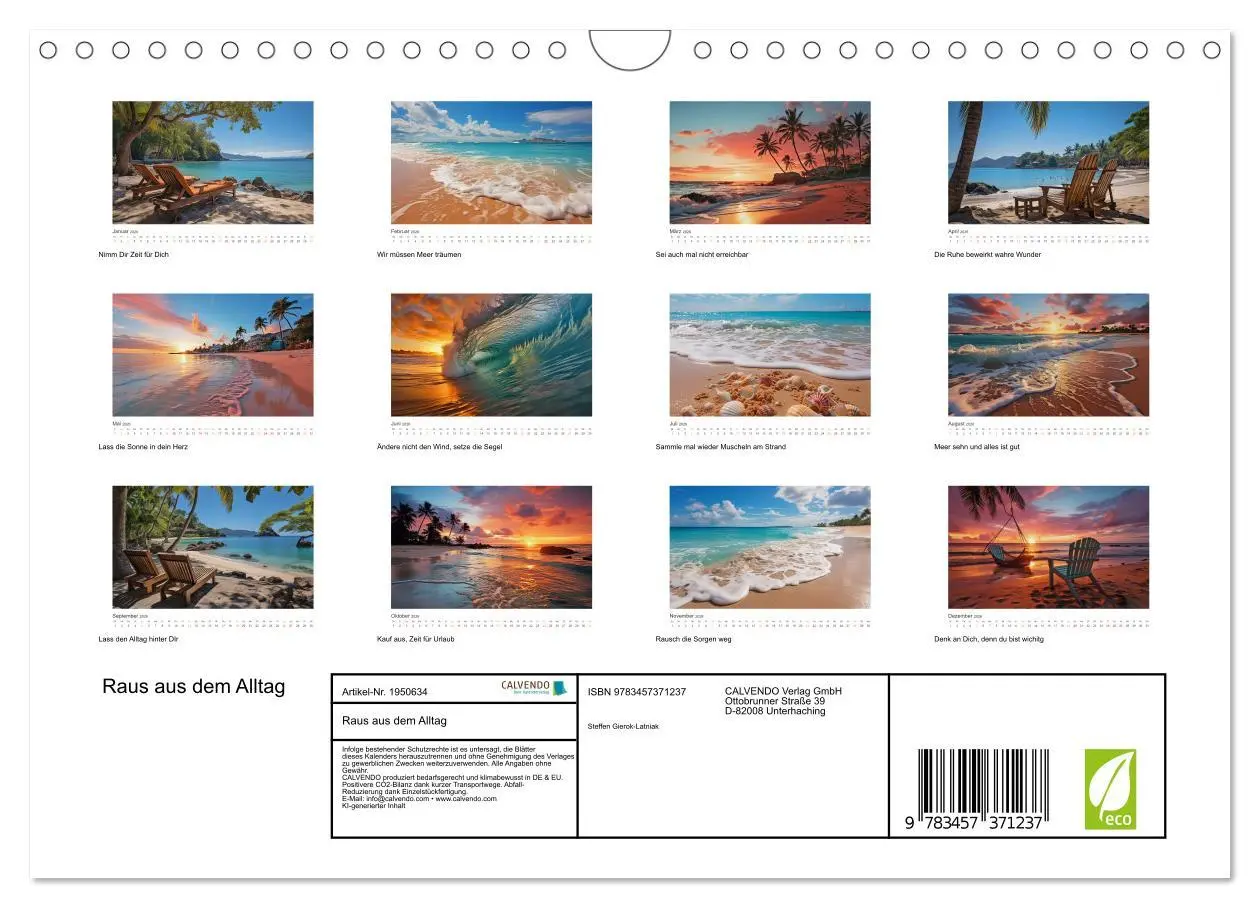 Bild: 9783457371237 | Raus aus dem Alltag (Wandkalender 2026 DIN A4 quer), CALVENDO...
