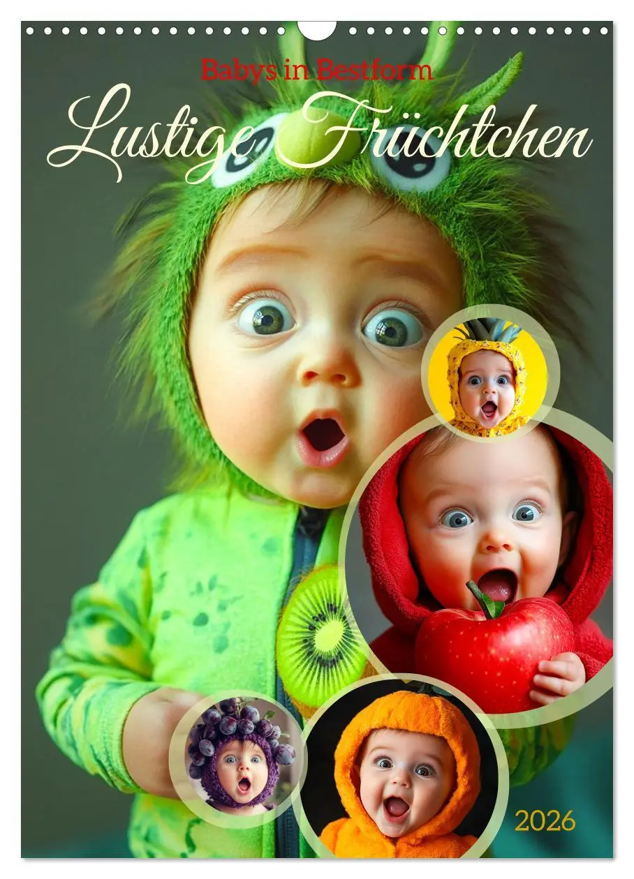 Cover: 9783516601237 | Babys in Bestform - Lustige Früchtchen (Wandkalender 2026 DIN A3...