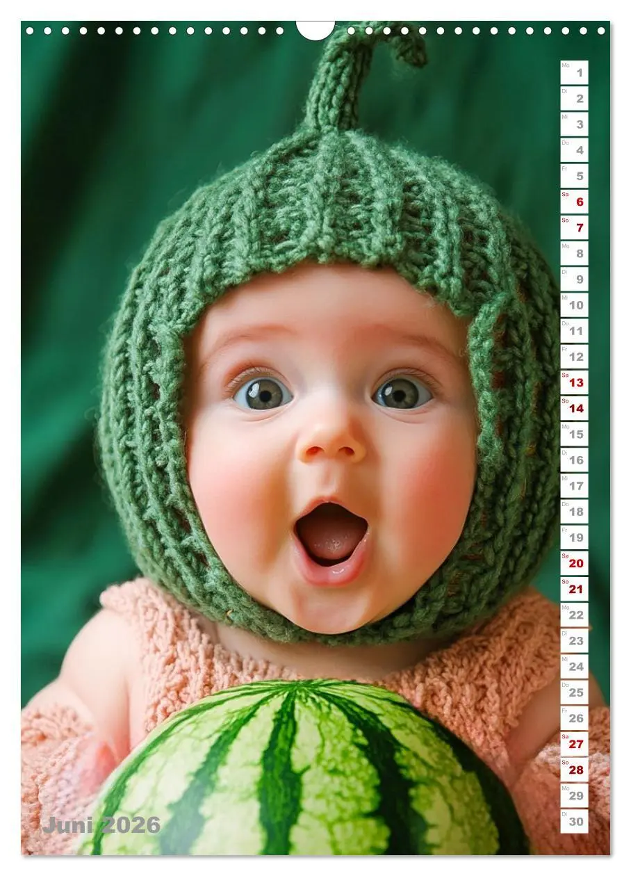 Bild: 9783516601237 | Babys in Bestform - Lustige Früchtchen (Wandkalender 2026 DIN A3...