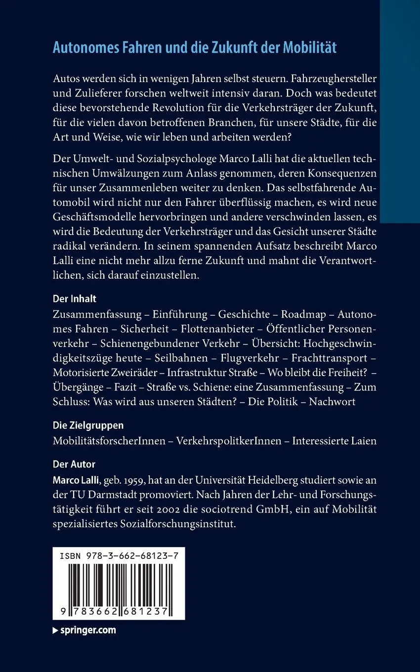 Rückseite: 9783662681237 | Autonomes Fahren und die Zukunft der Mobilität | Marco Lalli | Buch
