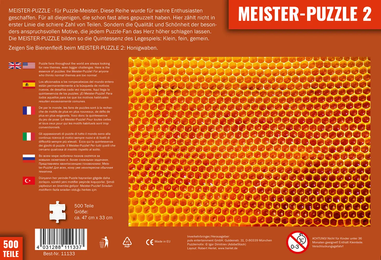 Bild: 4031288111337 | MEISTER-PUZZLE 2, Honigwaben (Puzzle) | Gerd Reger | Spiel | 11133