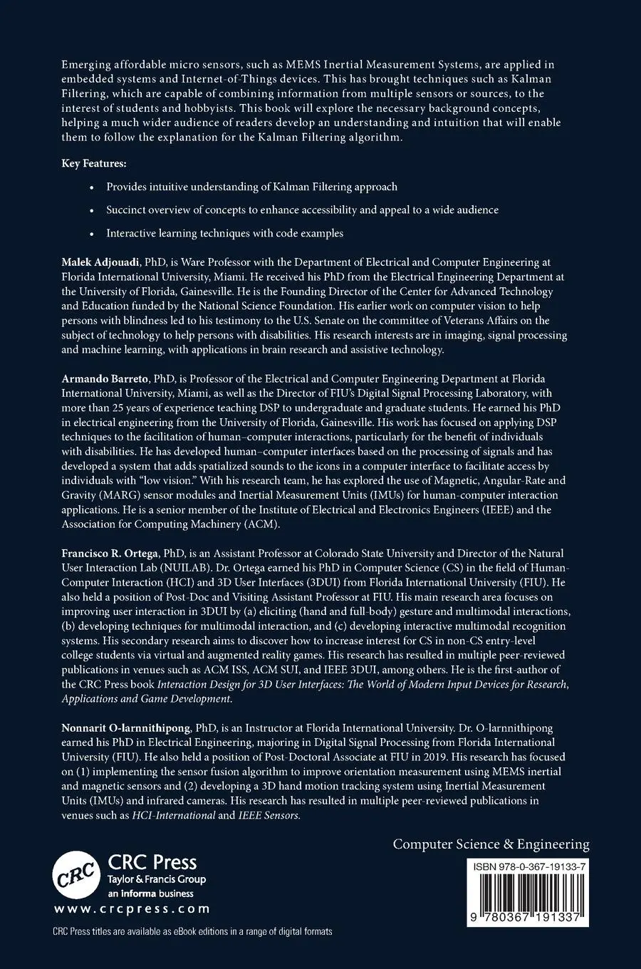 Rückseite: 9780367191337 | Intuitive Understanding of Kalman Filtering with MATLAB® | Taschenbuch