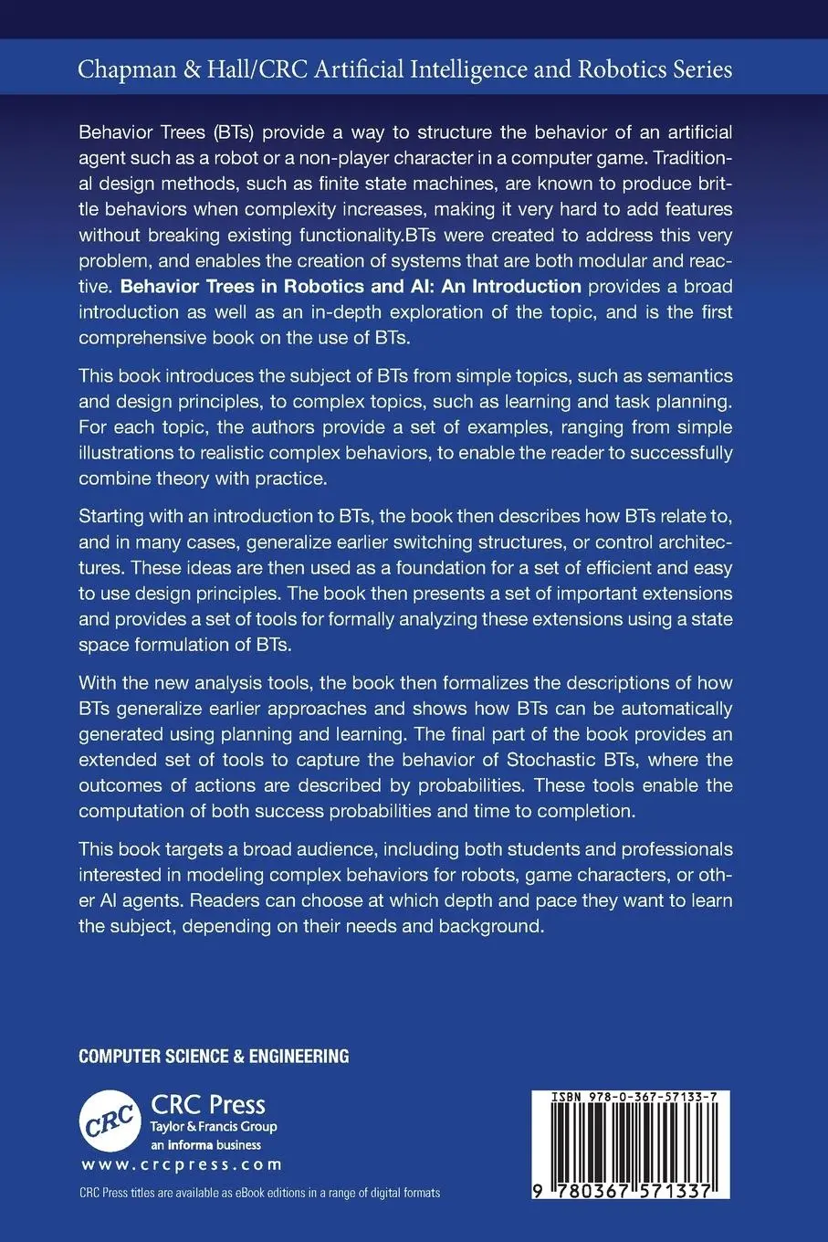 Rückseite: 9780367571337 | Behavior Trees in Robotics and AI | An Introduction | Taschenbuch