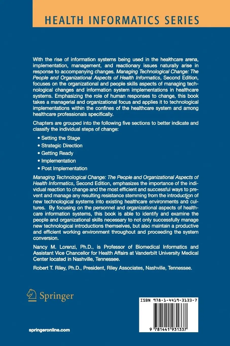 Rückseite: 9781441931337 | Managing Technological Change | Nancy M. Lorenzi (u. a.) | Taschenbuch