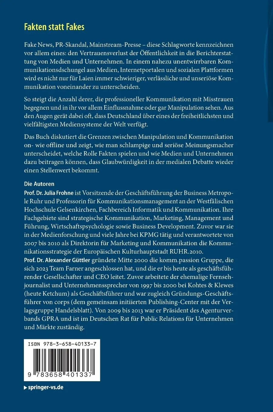 Rückseite: 9783658401337 | Fakten statt Fakes | Alexander Güttler (u. a.) | Buch | XVI | Deutsch
