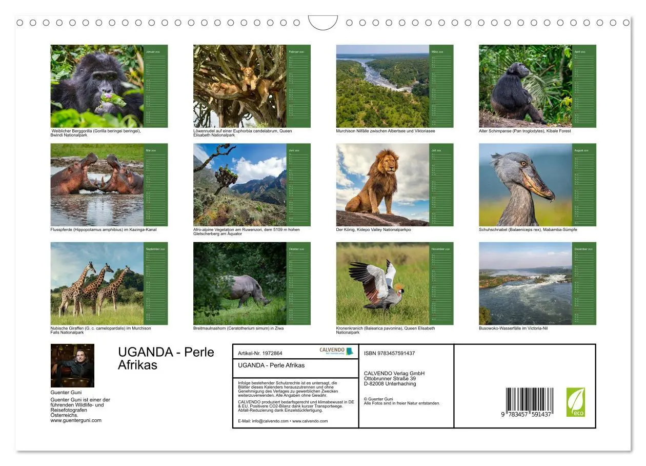 Bild: 9783457591437 | UGANDA - Perle Afrikas (Wandkalender 2026 DIN A3 quer), CALVENDO...