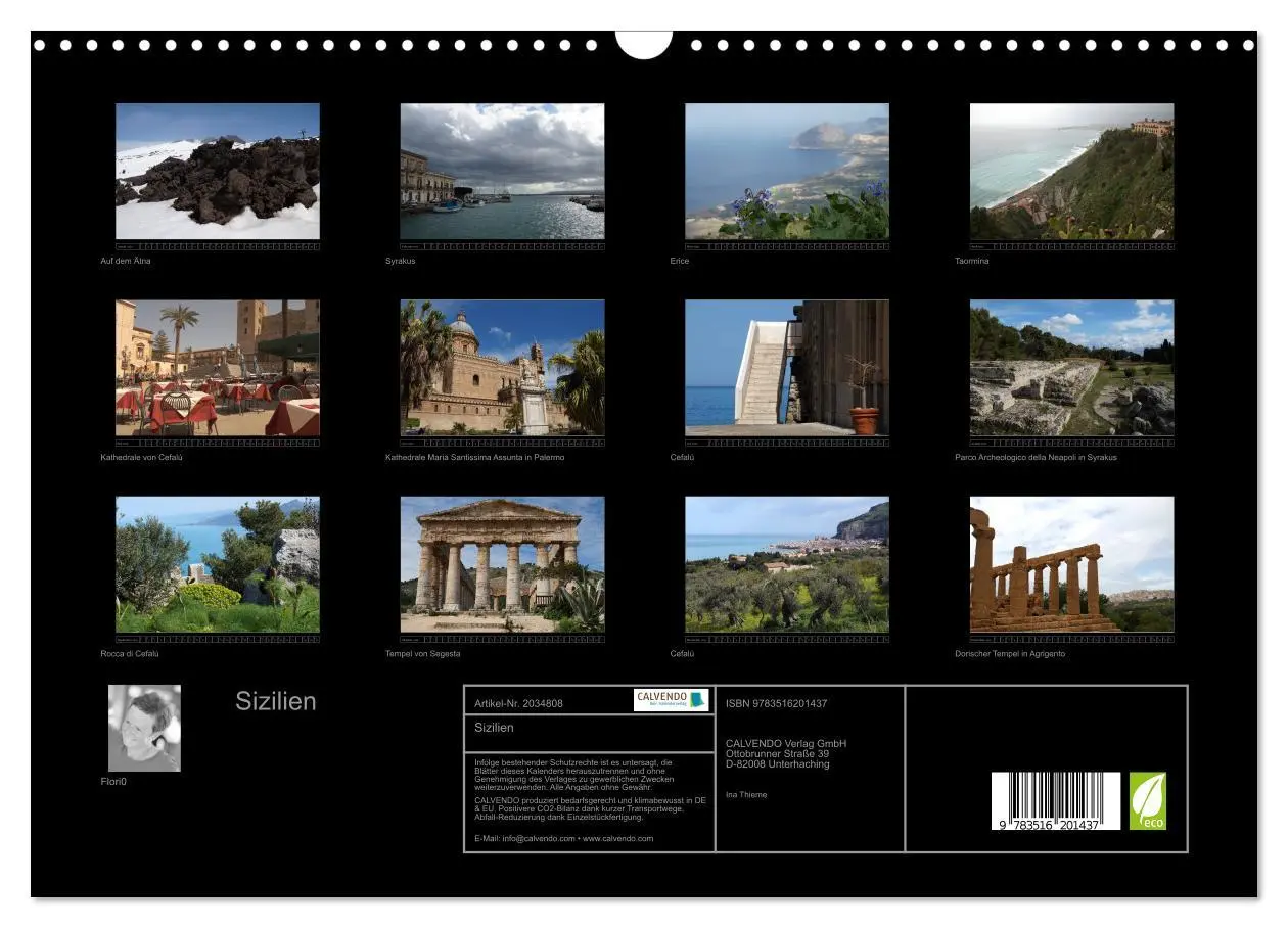 Bild: 9783516201437 | Sizilien (Wandkalender 2026 DIN A3 quer), CALVENDO Monatskalender