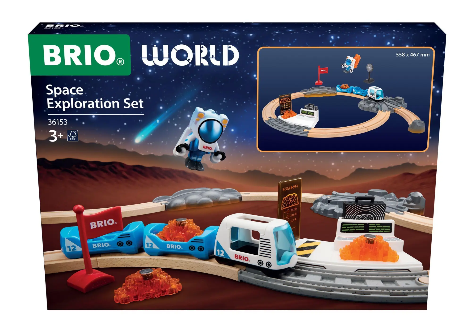 Cover: 7312350361537 | BRIO World Weltraumforschungs-Set - Holzeisenbahnset - wunderbares...