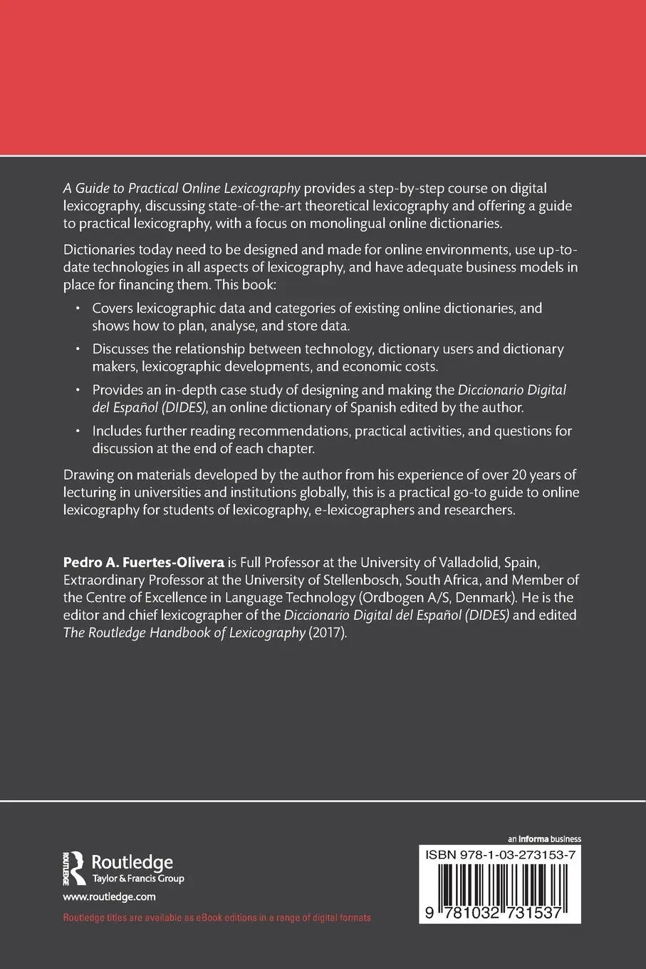 Rückseite: 9781032731537 | A Guide to Practical Online Lexicography | Pedro A. Fuertes-Olivera