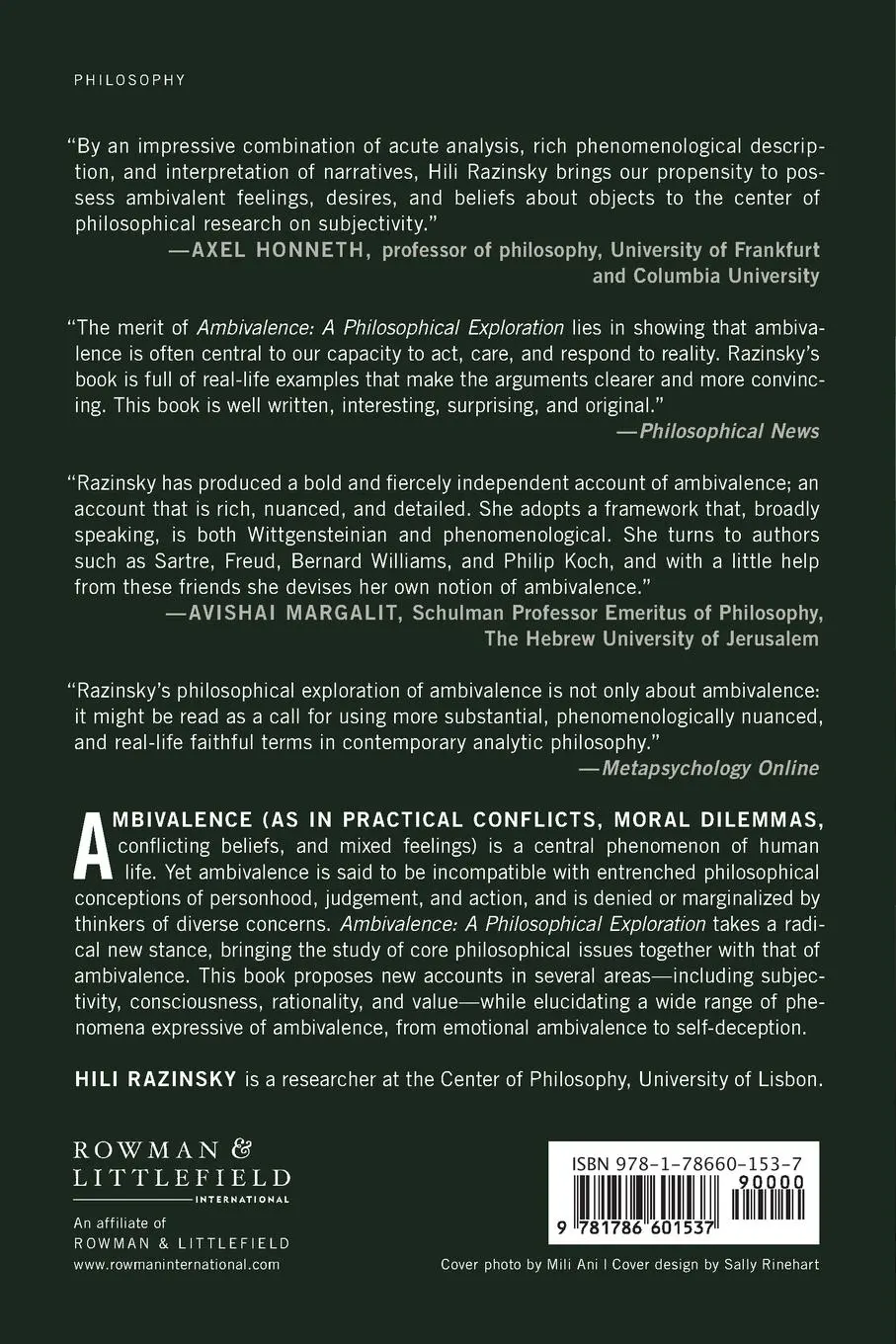 Rückseite: 9781786601537 | Ambivalence | A Philosophical Exploration | Hili Razinsky | Buch