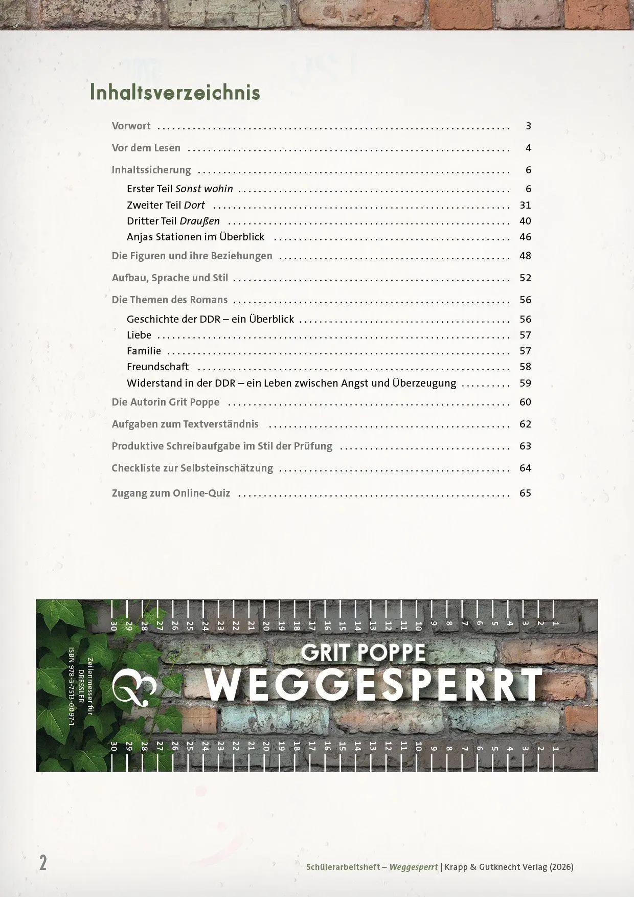 Bild: 9783963231537 | Weggesperrt - Grit Poppe - Schülerheft (BaWü 2027) | Sabrina Undank