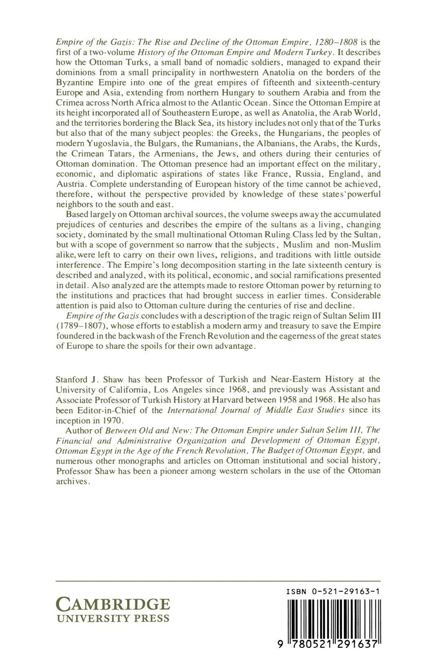 Rückseite: 9780521291637 | History of the Ottoman Empire and Modern Turkey | Stanford J. Shaw