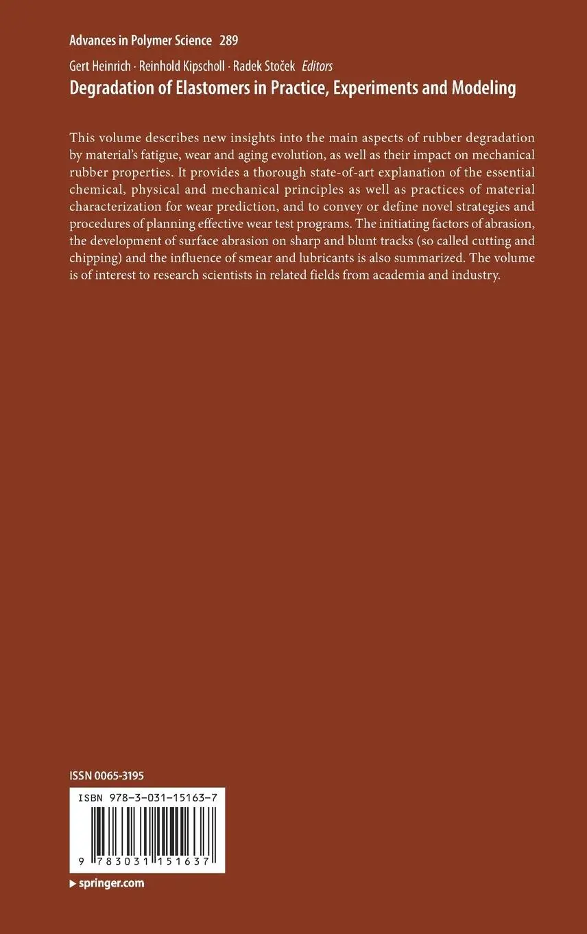 Rückseite: 9783031151637 | Degradation of Elastomers in Practice, Experiments and Modeling | Buch