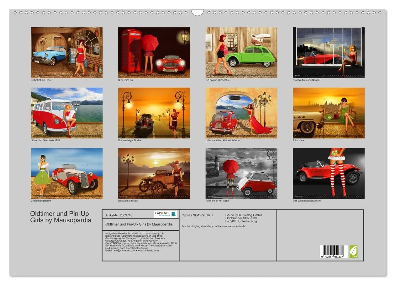 Bild: 9783457951637 | Oldtimer und Pin-Up Girls by Mausopardia (Wandkalender 2026 DIN A2...