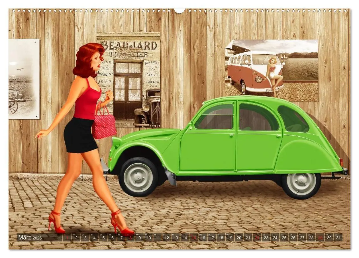 Bild: 9783457951637 | Oldtimer und Pin-Up Girls by Mausopardia (Wandkalender 2026 DIN A2...