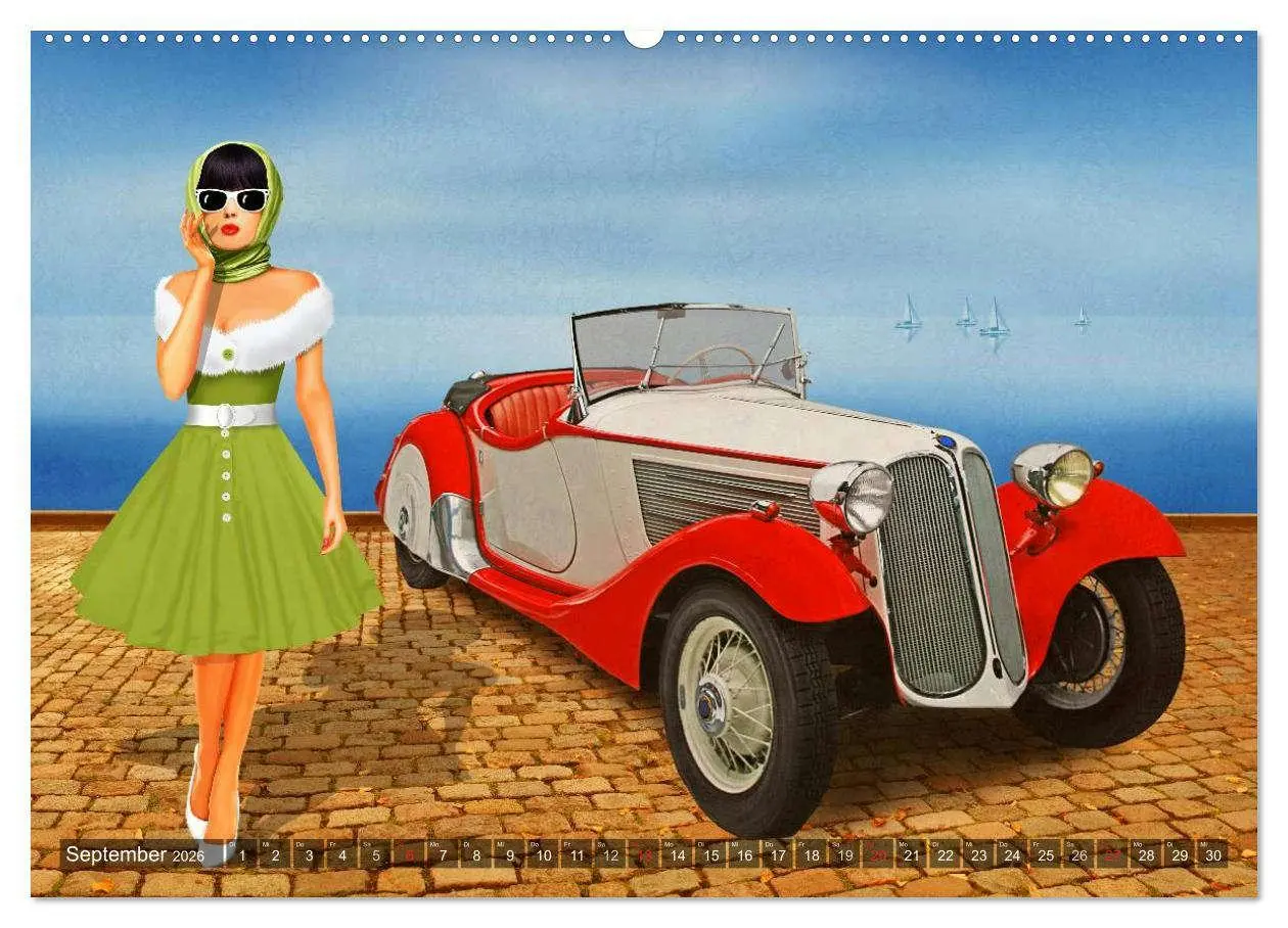 Bild: 9783457951637 | Oldtimer und Pin-Up Girls by Mausopardia (Wandkalender 2026 DIN A2...