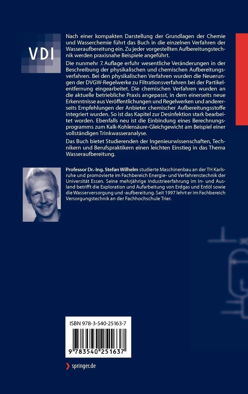 Rückseite: 9783540251637 | Wasseraufbereitung | Chemie und chemische Verfahrenstechnik | Wilhelm