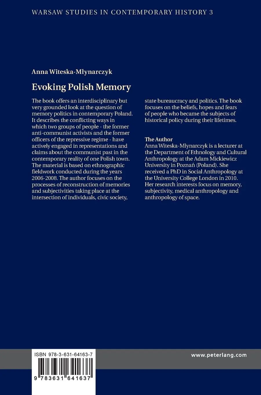 Rückseite: 9783631641637 | Evoking Polish Memory | Anna Witeska-Mlynarczyk | Buch | Gebunden