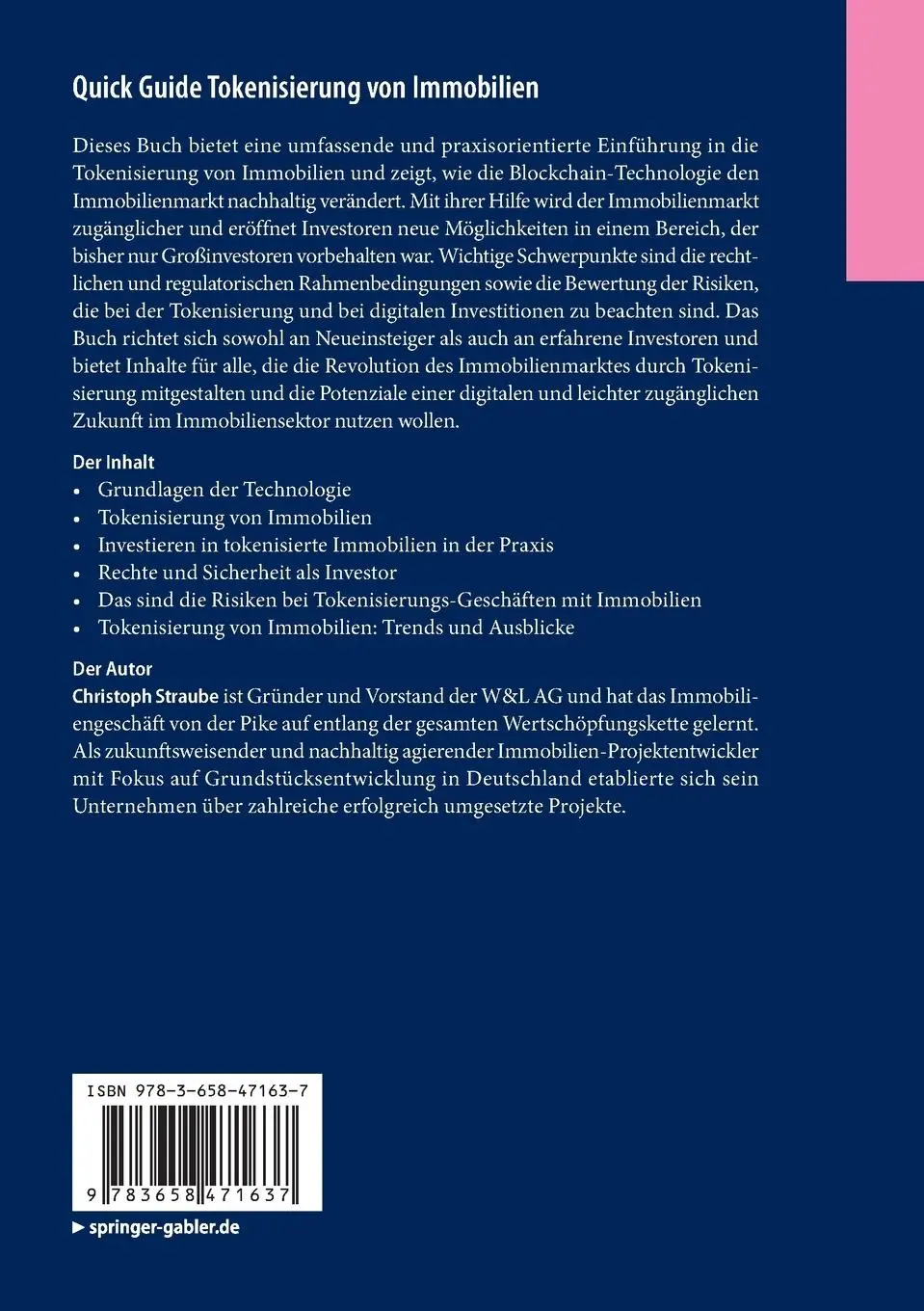 Rückseite: 9783658471637 | Quick Guide Tokenisierung von Immobilien | Christoph Straube | Buch