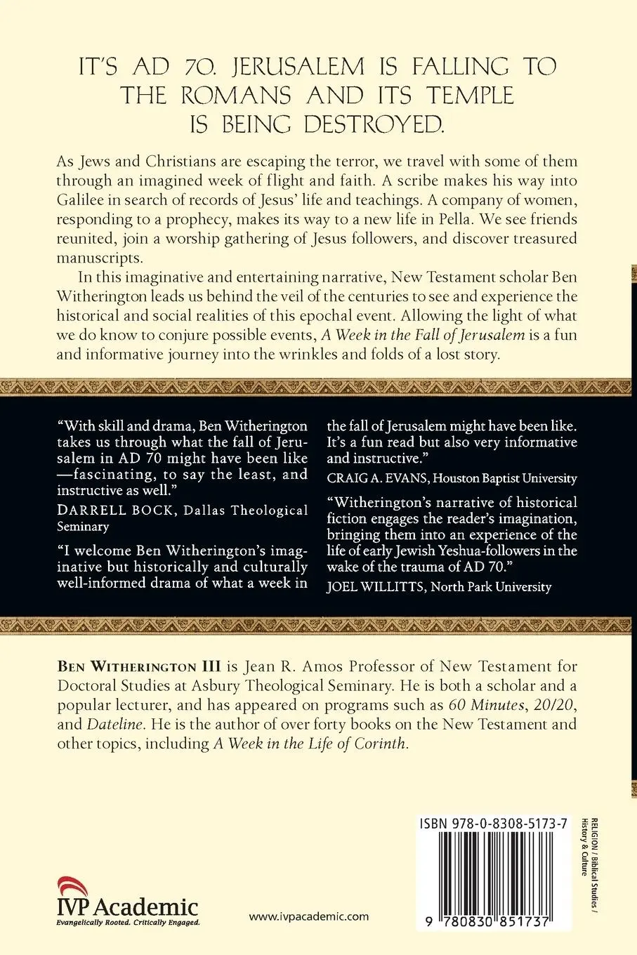 Rückseite: 9780830851737 | A Week in the Fall of Jerusalem | Ben Witherington Iii | Taschenbuch