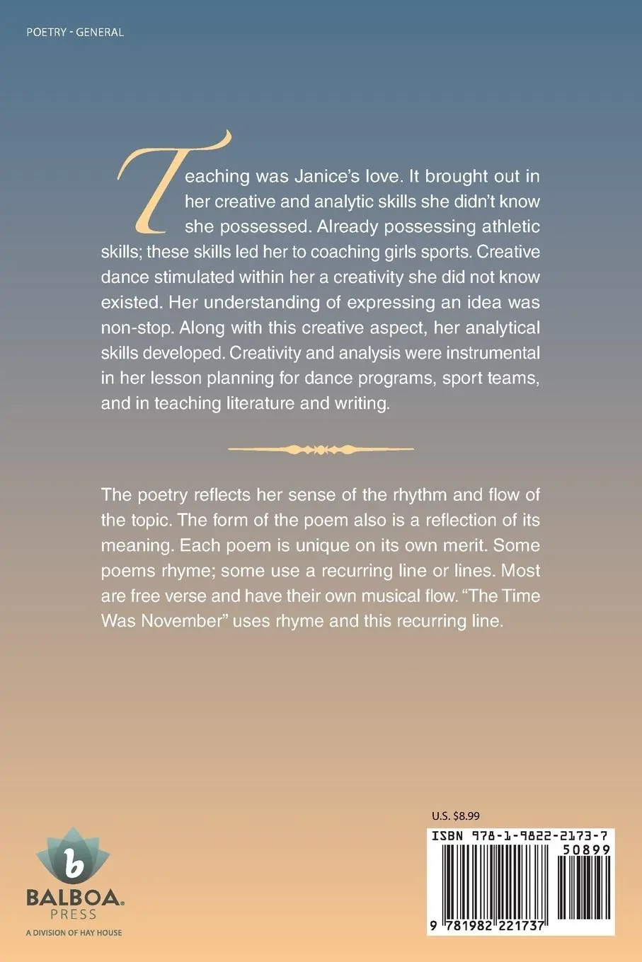 Rückseite: 9781982221737 | My Journey Through Poetry | Janice A. Smith | Taschenbuch | Englisch