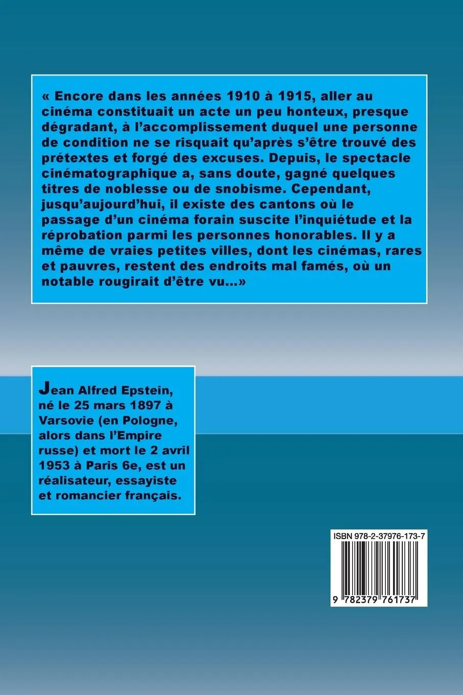 Rückseite: 9782379761737 | Le Cinéma du diable | Jean Epstein | Taschenbuch | Französisch | 2024