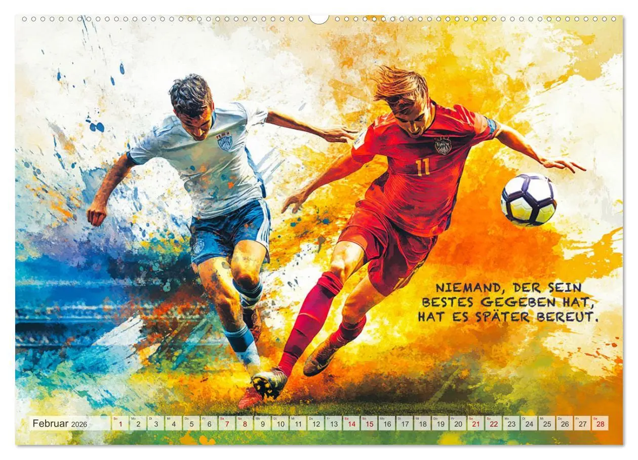 Bild: 9783457251737 | Fußball und Motivation (Wandkalender 2026 DIN A2 quer), CALVENDO...