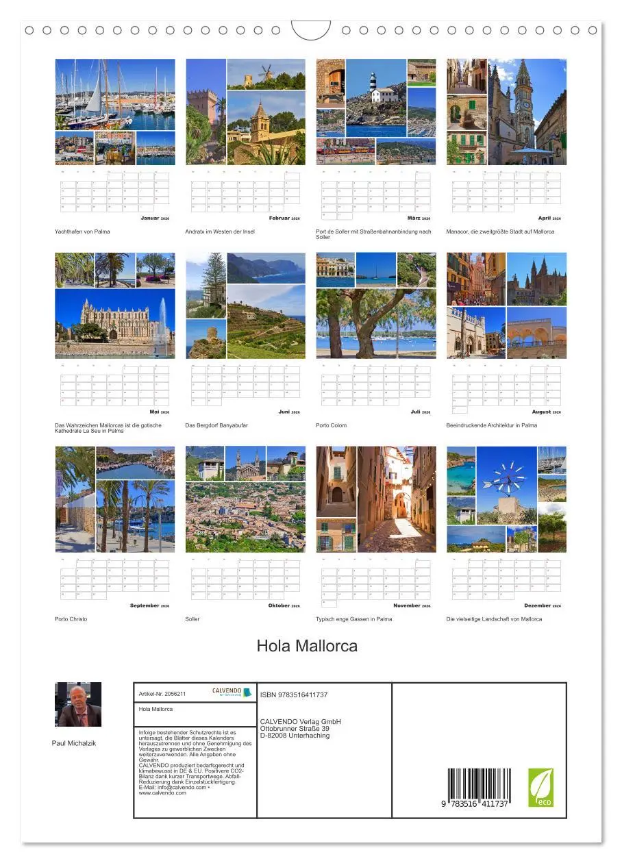 Bild: 9783516411737 | Hola Mallorca (Wandkalender 2026 DIN A3 hoch), CALVENDO Monatskalender
