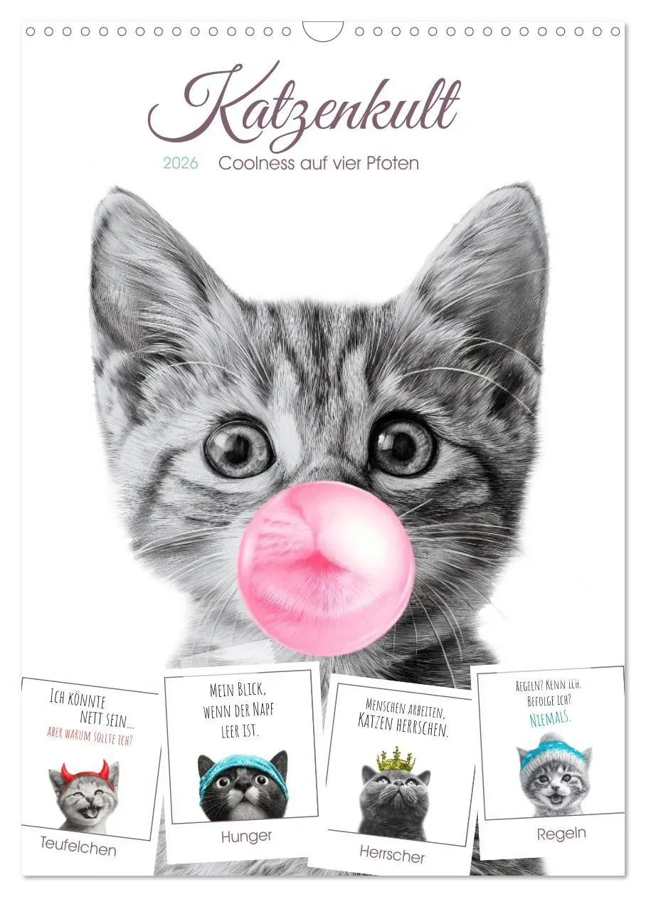 Cover: 9783516721737 | Katzenkult - Coolness auf vier Pfoten (Wandkalender 2026 DIN A3...