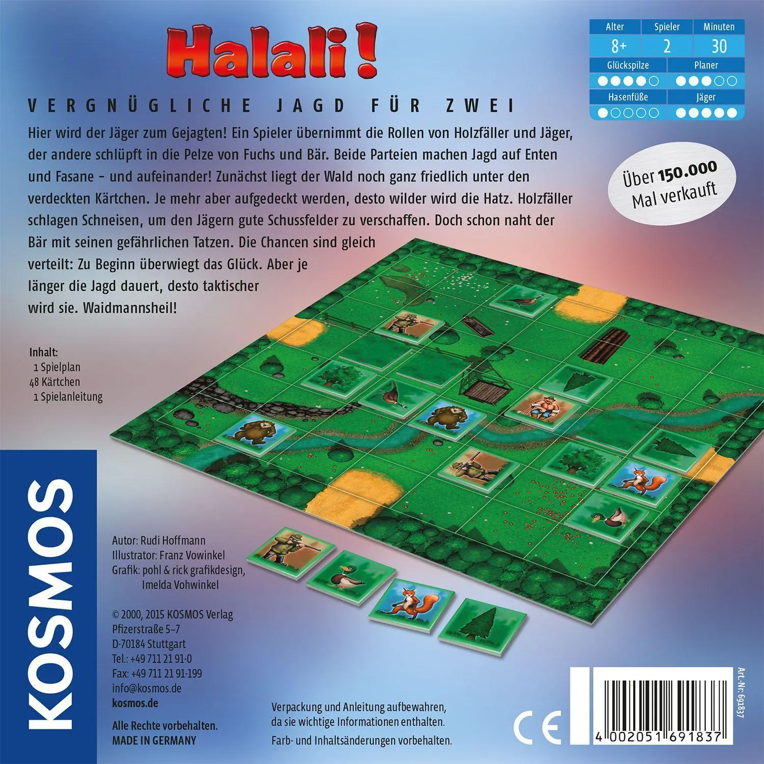Bild: 4002051691837 | Halali! | Klassiker für 2 Spieler | Rudi Hoffmann | Spiel | Brettspiel