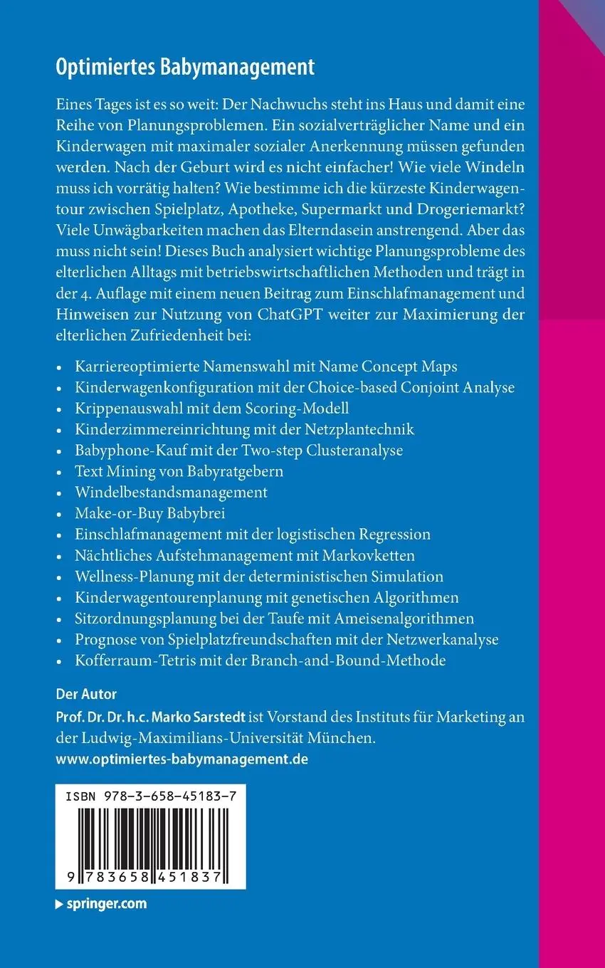 Rückseite: 9783658451837 | Optimiertes Babymanagement | Marko Sarstedt | Taschenbuch | Paperback