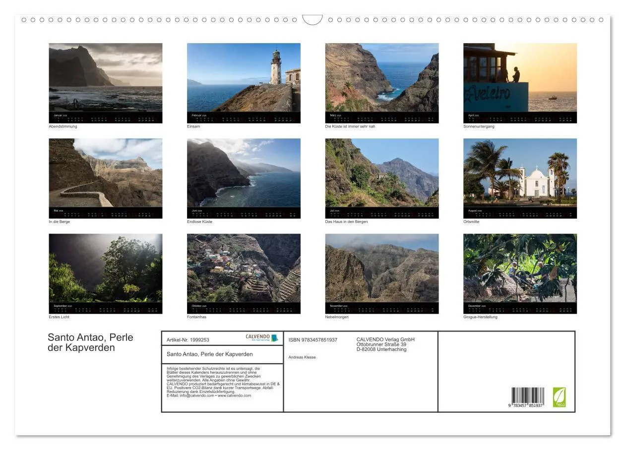 Bild: 9783457851937 | Santo Antao, Perle der Kapverden (Wandkalender 2026 DIN A2 quer),...