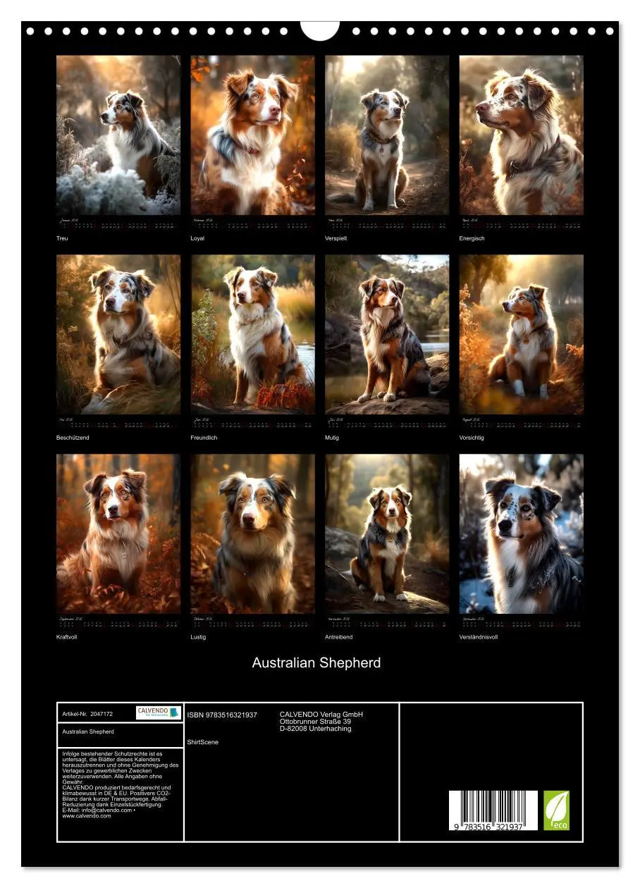 Bild: 9783516321937 | Australian Shepherd (Wandkalender 2026 DIN A3 hoch), CALVENDO...