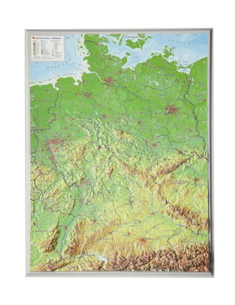 Cover: 4280000002037 | Reliefkarte Deutschland klein 1 : 2 400 000 | (Land-)Karte | 1 S.
