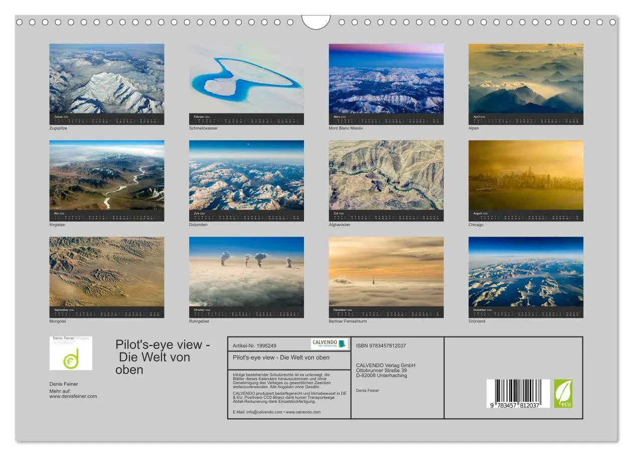 Bild: 9783457812037 | Pilot's-eye view - Die Welt von oben (Wandkalender 2026 DIN A3...