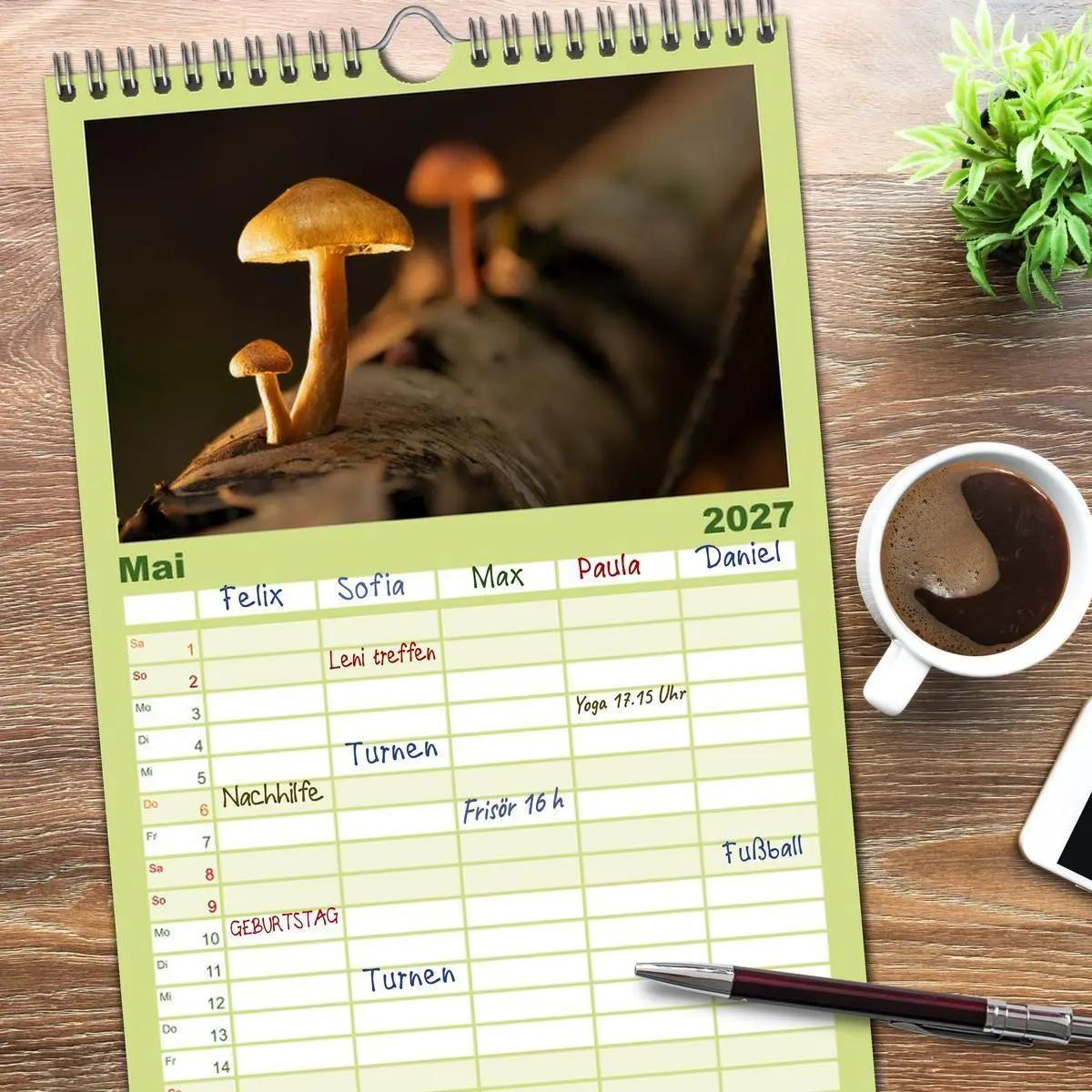 Bild: 9783594292037 | Familienplaner 2027 - Wilde Pilze: Ein Kalender für...