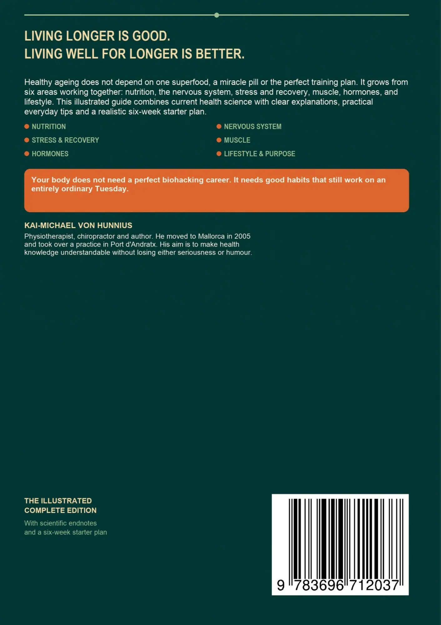 Rückseite: 9783696712037 | The 6 Pillars of Longevity | Kai-Michael von Hunnius | Taschenbuch