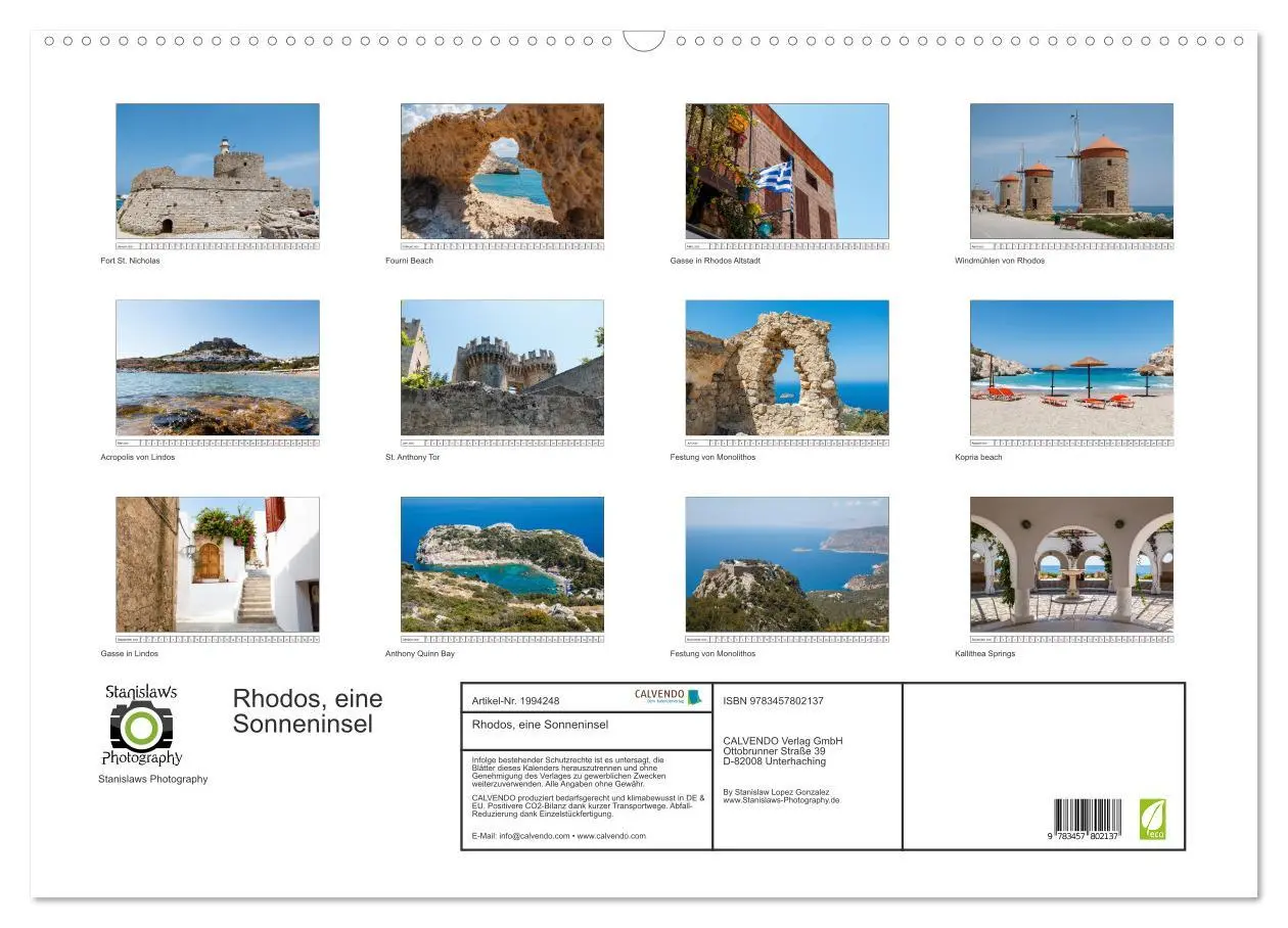 Bild: 9783457802137 | Rhodos, eine Sonneninsel (Wandkalender 2026 DIN A2 quer), CALVENDO...